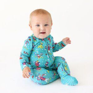 Posh Peanut Disney 100 Mickey & Minnie Convertible One-piece Pajamas 2T